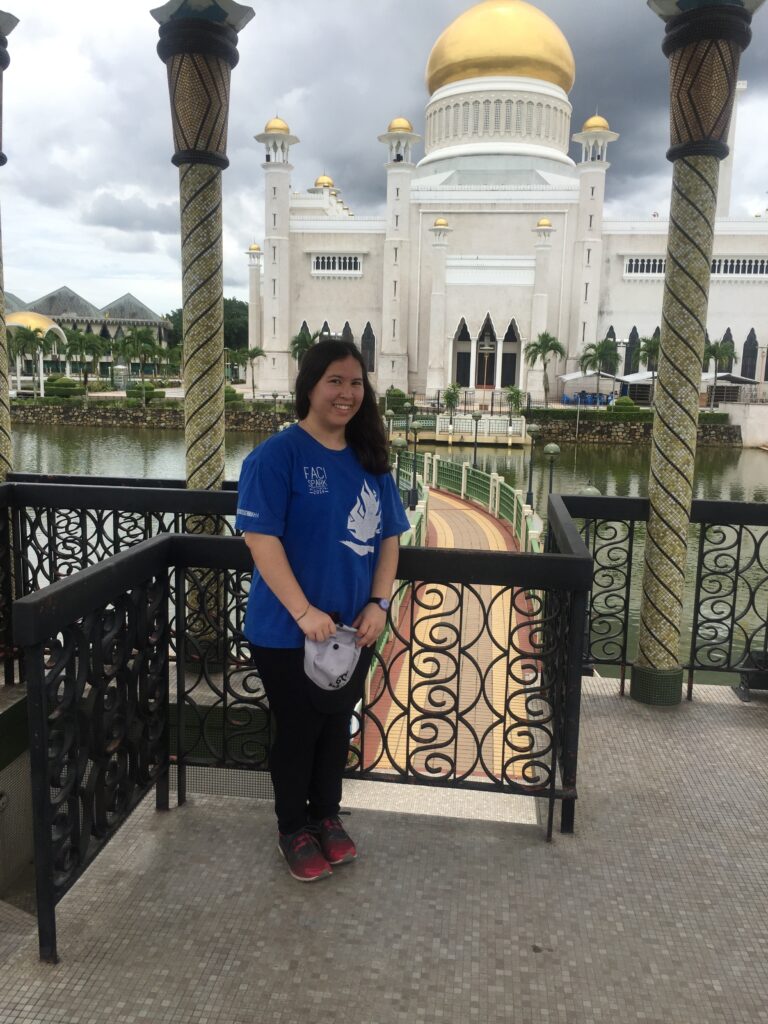 In front of Omar Ali Saifuddien Mosque
