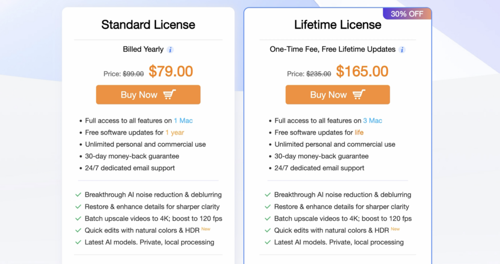 Aiarty Video Enhancer Pricing as of August 2026
