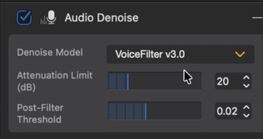 Audio Denoise in Aiarty Video Enhancer