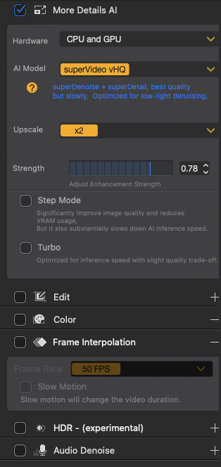NR is built-in in the Models of AVE